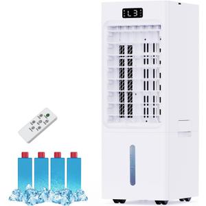 Swamp Cooler, 3-IN-1 Windowless Portable Air Conditioners, 6L Evaporative Air Cooler with 4 Ice Packs, 4 Modes & 3 Speeds, Auto Oscillating, 12H Timer, 17FT Remote, Cooling Fan for Home