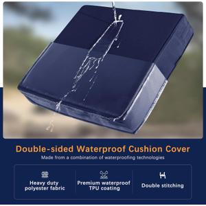 Outdoor Seat Cushion Cover 24 x 24 Inch Waterproof & Fade Resistant Patio Furniture Cushion Cover Navy