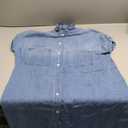 Summer Denim Dress for Women Short Sleeve Button Down Casual Western Jean Dresses (Small, blue)