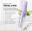 Refillable Retractable White Correction Tape, Pen Shaped White Smooth Pull Out Japanese Aesthetic Cute Correction Tape for Office Supplies, 4 PCS (ZH-87)