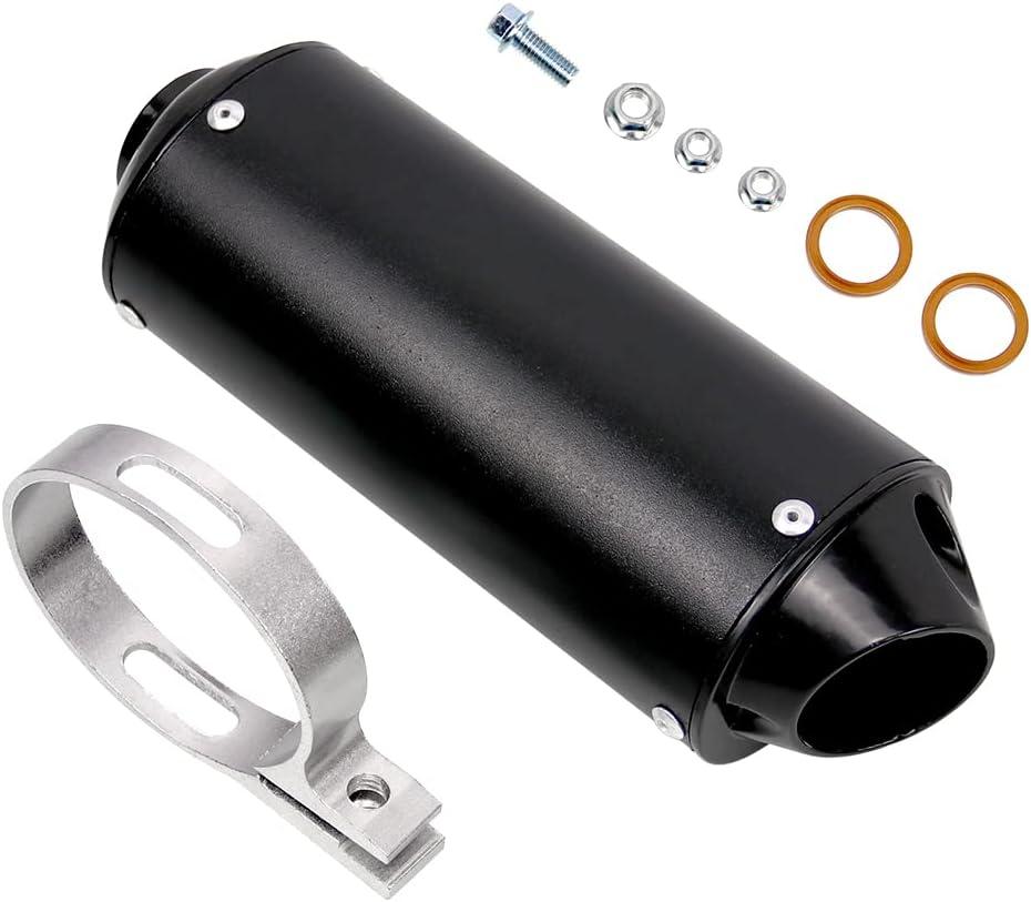 SPORACINGRTS Black Exhaust Muffler 28mm 1.1 inch muffler,dirt bike muffler Compatible with QUAD ATV 4 Wheeler Dune Buggy Chinese Dirt Pit Bike 125cc 110 50cc