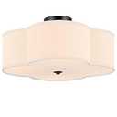 VONLUCE Semi-Flush Mount Ceiling Light, 15.8" Modern 4-Light Ceiling Light Fixture with White Clover-Shaped Shade 4 E26 Sockets for Bedroom Entryway Living Room, Black Finish, ETL Certificated