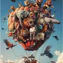 Tucocoo Animals Jigsaw Puzzles for Adults 1000 Pieces, Hot Air Balloon Art Jigsaw Puzzle 27 x 20 inches Colorful DIY Handwork Puzzles for Home Decoration Gifts, Family Puzzle Perfect for Game Nights