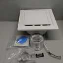 Bathroom Exhaust Fan with Light, 12 INCH, Upgraded Quiet Square Vent Fans with Adjustable LED Light, 141 CFM, for Bathroom, Office, Home (Fan + 3-Color Light (Warm/Neutral/Cool))