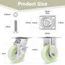 W B D WEIBIDA Heavy Duty Caster Wheels 5 Inch - 3500 LBS, PP Plate Castor Set of 4 with Double Ball Bearings, Non-Marking Industrial Swivel Casters for Hand Trucks, Carts, Industrial (2 Brake 2 Rigid)