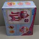 Toddler Vanity Magic Makeup Set Table & Chair Girl Toy Automatically Mirror with Music Light Pink Toys for 2 3 4 Year Old Girl Hair Salon Pretend Play Princess Dress Up Playset Valentine Gift age 3-5