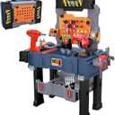 MUGEYMYD Kids Tool Bench Set with Electric Drill and Realistic Tool, Pretend Play Construction Workbench Toys for Toddlers, Build a Kids Tool Workshop Set for Boys and Girls, Ages 3-8