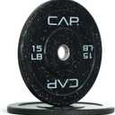 CAP Barbell Rubber Olympic Bumper Plate | Multiple Options/Colors, 15 Lb, 2Pcs