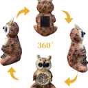 Solar Garden Sculpture, Resin Owl Outdoor Solar Light Ideal for Gardens, patios, courtyards, and as a Decorative Night Light for Indoor Home desks