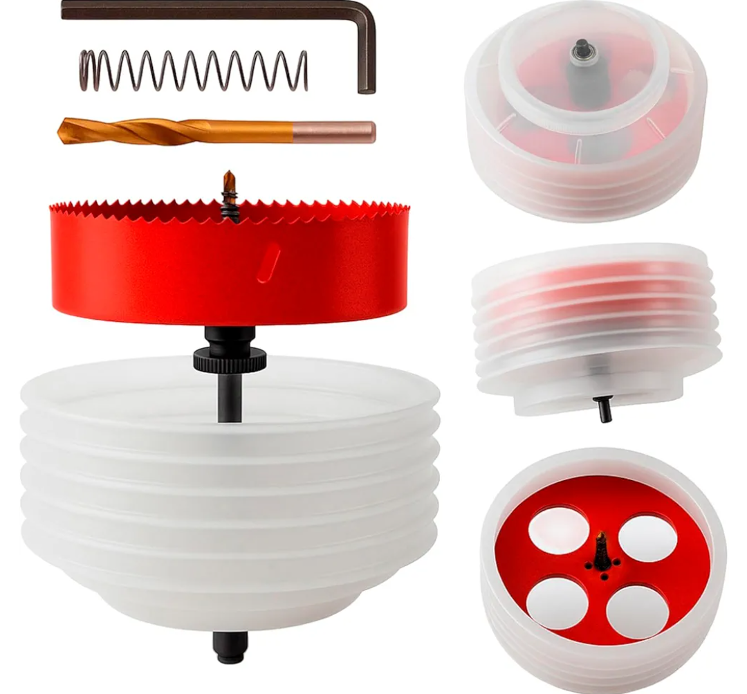 Bi-Metal Hole Saw for Recessed Lights 6-1/4 with Silicone Dust Bowl, Hole Saw Drill Bit with 11/32" Hex Shank, Recessed Light for Wood, Plastic Board, Ceiling, Drywall