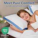 CozyLux Pillows Standard Size, Soft Supportive 3D Down Alternative Bed Pillow for Sleeping 2 Pack Blue, Luxury Hotel Quality Gusseted Bedding Pillow for Back, Stomach or Side Sleepers 18x26