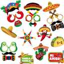 Cinco De Mayo Decorations, 38 Pcs Cinco De Mayo Photo Booth Props, Mexican Fiesta Photo Booth Props, Mexican Fiesta Party Decorations