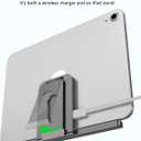YACAISI Magnetic Wireless Charger for iPad 10th Generation, iPad (A16) Only, 18W iPad Tablet Fast Charging Stand Smart Connector Alloy Wireless Charging iPad with USB-C Cord Cable, Grey