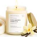 SENSE ISLAND Cashmere Vanilla Scented Candle for Home Scented 50+ Hrs Highly Scented Creamy Vanilla Velvet Cashmere | 100% Natural Soy Candle Gifts for Women Vanilla Candles for Cozy Holiday