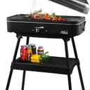 Artestia 1800W Electric Outdoor Grills with Lid Indoor Smokeless Grill for Balcony with Temperature Control Portable Removable Stand Grill for Cooking, BBQ Party, Family