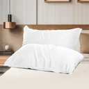 2 Pack Cooling Pillowcases for Hot Sleepers & Night Sweats, 400 TC Bamboo Viscose Pillow Protectors, Zippered Pillow Cases Standard Size, Breathable Silky Soft Pillow Covers, White, 20x26