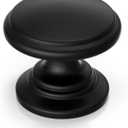 Goldenwarm 25 Pack Cabinet Knobs Black Cabinet Knobs Round Black Drawer Pulls Zinc Alloy Hardware for Dresser Drawer 1-1/5 Inch Diameter