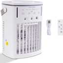 Small Portable Air Conditioners, Mini Ac Unit with 1000ML Water Tank, 3 Spray Ports, 3 Wind Speeds, 3 Timers, 7 Kinds of Colorful Lights, Cooling Fans for Bedroom Camping Car