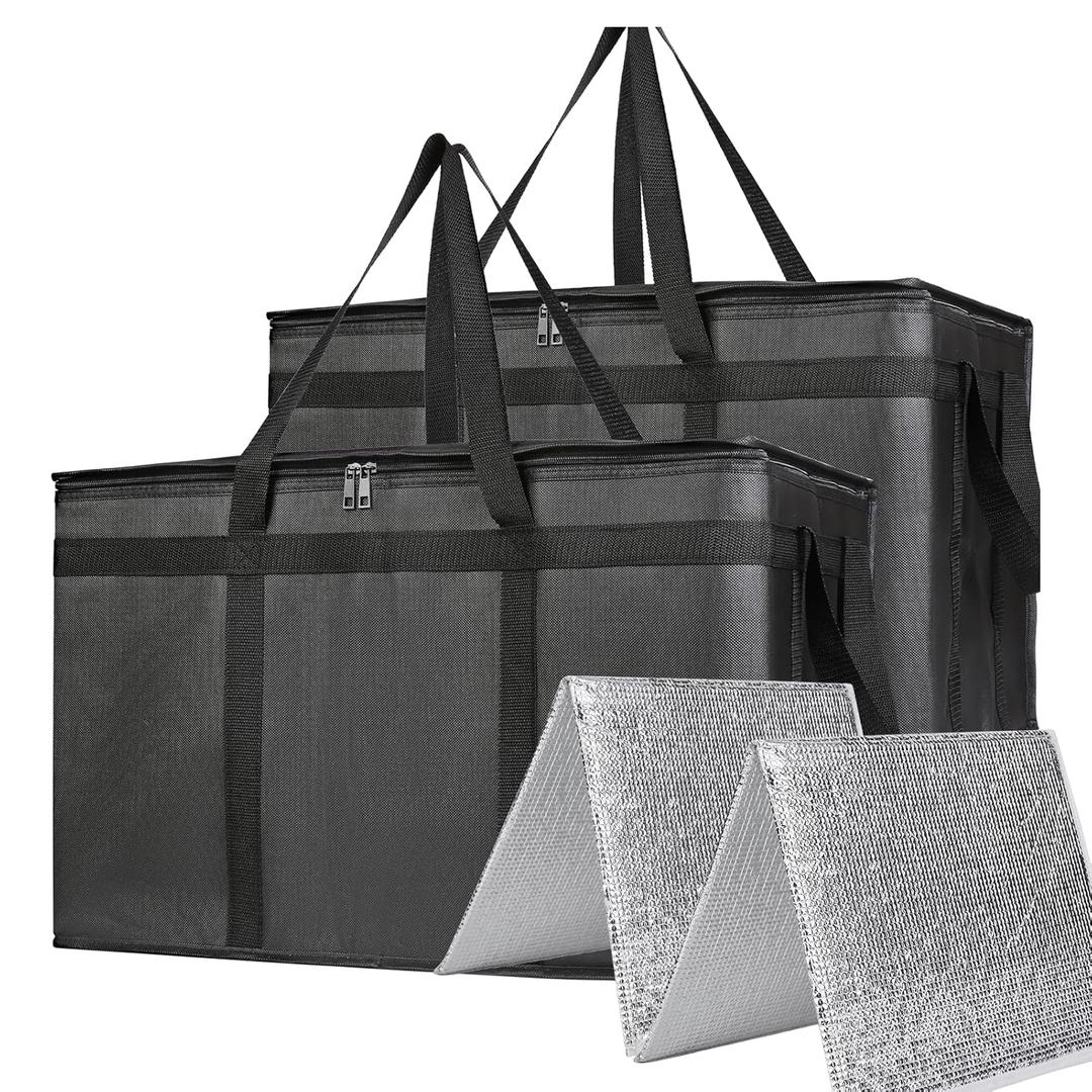 Bodaon 2-Pack Insulated Food Delivery Bag 2PK Removable Hard Bottom for 23" W x 14" D Bag Bodaon 2-Pack Insulated Food Delivery Bag 2PK Removable Hard Bottom for 23" W x 14" D Bag