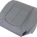 NLQR Gray Front Driver Side Bottom Replacement Perforated Microfiber Leather Seat Cover Compatible with Ford F150 2009 2010 2011 2012 2013 2014 F250 F350 F450 F550 2011 2012 2013 2014 2015 2016