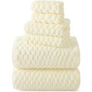 REDKISS Cream Extra Large Bath Towels Set of 6-35"x70" Oversized Bath Sheets for Adults, Microfibers Bathroom Towel Sets XL, Highly Absorbent Luxury Shower Towel for for Bathroom Spa Gym Hotel Yoga (Beige)