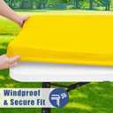 Moosfor Spandex 8 Foot Rectangle Table Cloth 2 Pack, Elastic Fitted Tablecloths for Picnic, Stretch Washable Patio Table Cover for Outdoor, Camping, Banquet and Parties (Yellow, 30"x96")