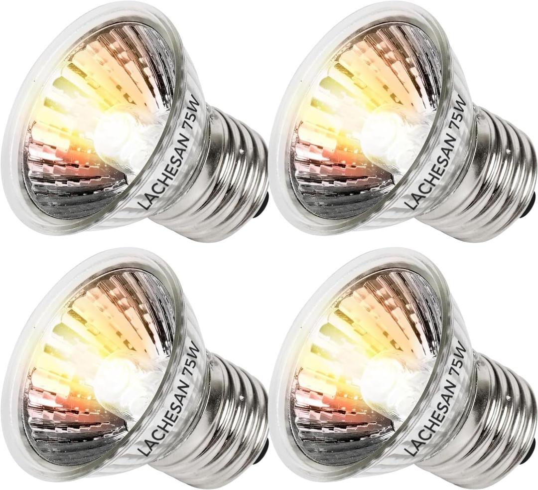 Turtle Heat Bulb 75W UVA Bulbs, Fit E26 Reptile Lamp, Light Turtle Heat Lamp for Reptiles and Amphibian Tanks, Terrariums and Cages, Works with Various Lamp Fixtures 4-Pack