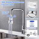 3 Pack Sink Water Filter Faucet, 360 Rotating Faucet Filter for Bathroom & Kitchen Sink, 3 Modes Bathroom Faucet Filter Removes Chlorine Fluoride Heavy Metals Hard Water for Home Kitchen & Bathroom