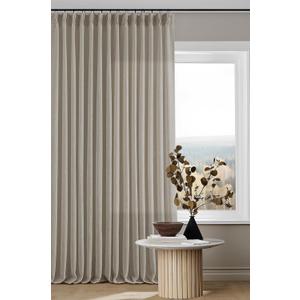 102 Inch Long Curtains Pinch Pleat Linen Curtains for Living Room Bedroom 2 Panels Tan Brown Burlywood Taupe Light Filtering Privacy 102 Inch Pleated Drapes Hooks Rings Back Tab for Sliding Door
