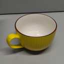 Ceramic Bowl with Lid and Handle - Microwave & Dishwasher Safe - Yellow Cereal Bowl for Breakfast & Ramen