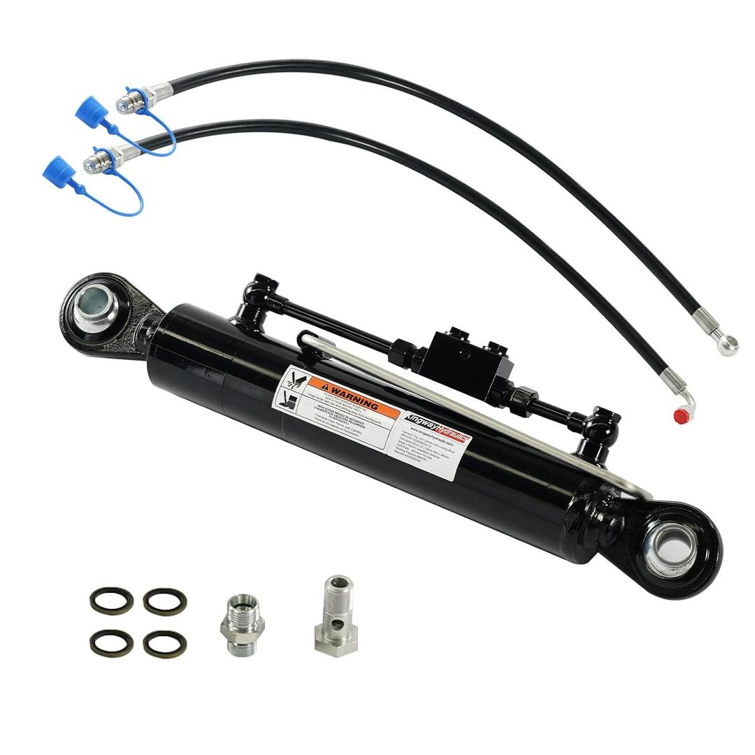 Kingway Hydraulic Top Link Cat. 1-1 with Locking Block Min. 21 5/8 Max. 32 11/16 with 2 x Hoses Stroke. 11- 7200 lbs Push Force, 4600 lbs Pull Force, Dual Check Valves