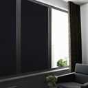 FEILAYS Blackout Window Privacy Film, Total 100% Light Blocking Window Tint for Home, Black Out Cover Room Darkening, Static Cling Removable Frosted Glass Door Coverings, 23.6 x 157 Inch
