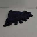 Unique Boho Rug - Half Circle Mat with Crochet Insert Detail & Tassels - 100% Cotton Boho Bathroom Rugs - Decorative Non-Slip Bohemian Rug for Bath & Bedroom - Cute Boho Decor - Navy Blue 42x22