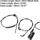 X AUTOHAUX 3pcs 51238240608 51238240609 51237197474 Front Center Rear Hood Release Cable for BMW 740i 2001 745i 745Li 02-05 750i 750Li 06-08 760i 04-06