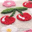 Anybar Beige Bathroom Rugs Cute Cherry Bath Mat Coloful Bathroom Accessories, Funny Flower Rug Non Slip Floor Mat, Machine Washable Bath Rug Soft Microfiber Carpet for Shower, Tub (20x32 inch) (1'8" x 2'8" (Rectangular))