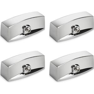 Range Valve Knob Compatible with Oven/Stove/Gas Stove, Chrome Knob Fit for D-Shape Control Valve, Premium Chrome Commercial Grill Knok Replacements-4 Pack
