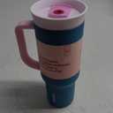 Owala Stainless Steel Triple Layer Insulated Travel Tumbler with Spill Resistant Lid, Straw, and Carry Handle, BPA Free, 40 oz, Dusty Pink