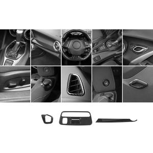 RT-TCZ 3 PCS Carbon Fiber Interior Trim Kit Cover Decoration Accessories for Chevrolet Camaro 2017 2018 2019 2020 2021 2022 2023