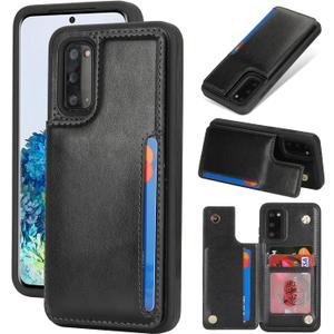 iCoverCase Compatible with Samsung Galaxy S20 Case with Card Holder, S20 Wallet Case for Women Men [RFID Blocking] PU Leather Protective Phone Case for S20 5G (Black)