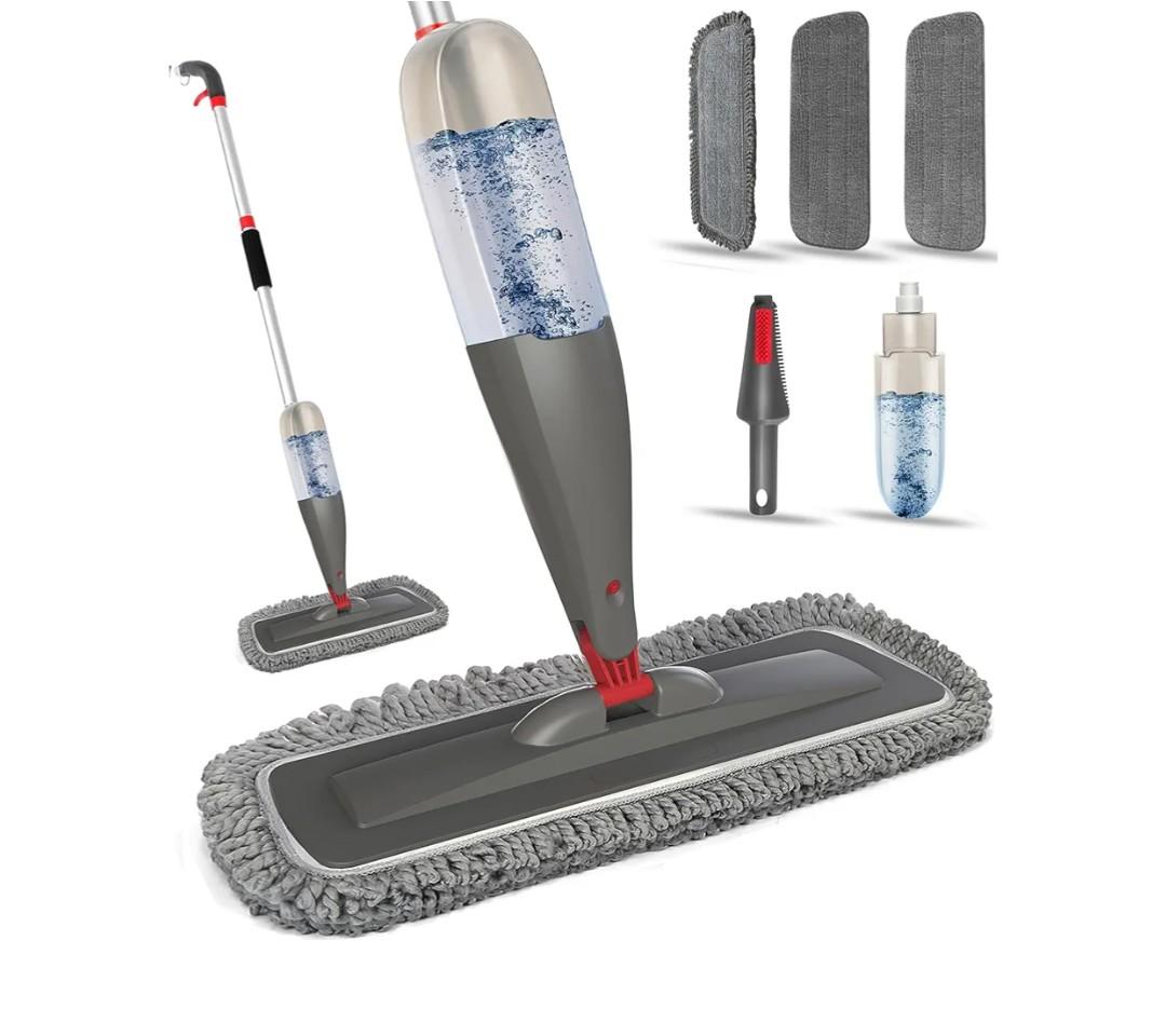Spray Mop for Floor Cleaning with Washable Pads, Microfiber Wet Mops with 800 ml Refillable Bottle,Reusable Dust Mops with Sprayer for Hardwood Laminate Vinyl Tile Cleaning