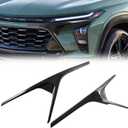 2PCS Front Grille Insert Trim Compatible With 2024 2023 Chevy Trax Front Grill Grille Mesh Cover(Glossy Black)