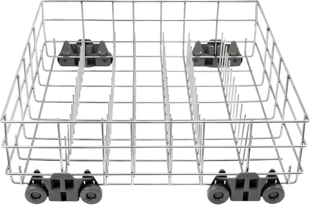 Upgraded W10311986 W10380384 Dishwasher Rack, W11158802 Dishwasher Lower Dishrack with 4 Lower level rack wheels, replacement for Whirlpool Dishwasher, 20.5" x 20.5" x 5.9" Material Upgrade