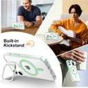 LUHOURI Magnetic for iPhone 11 Case with Built-in Kickstand, Screen Protector Included, Wireless Charging Compatible,Slim Fit Shockproof Crystal Cover iPhone 11 6.1" Phone Case Clear Green