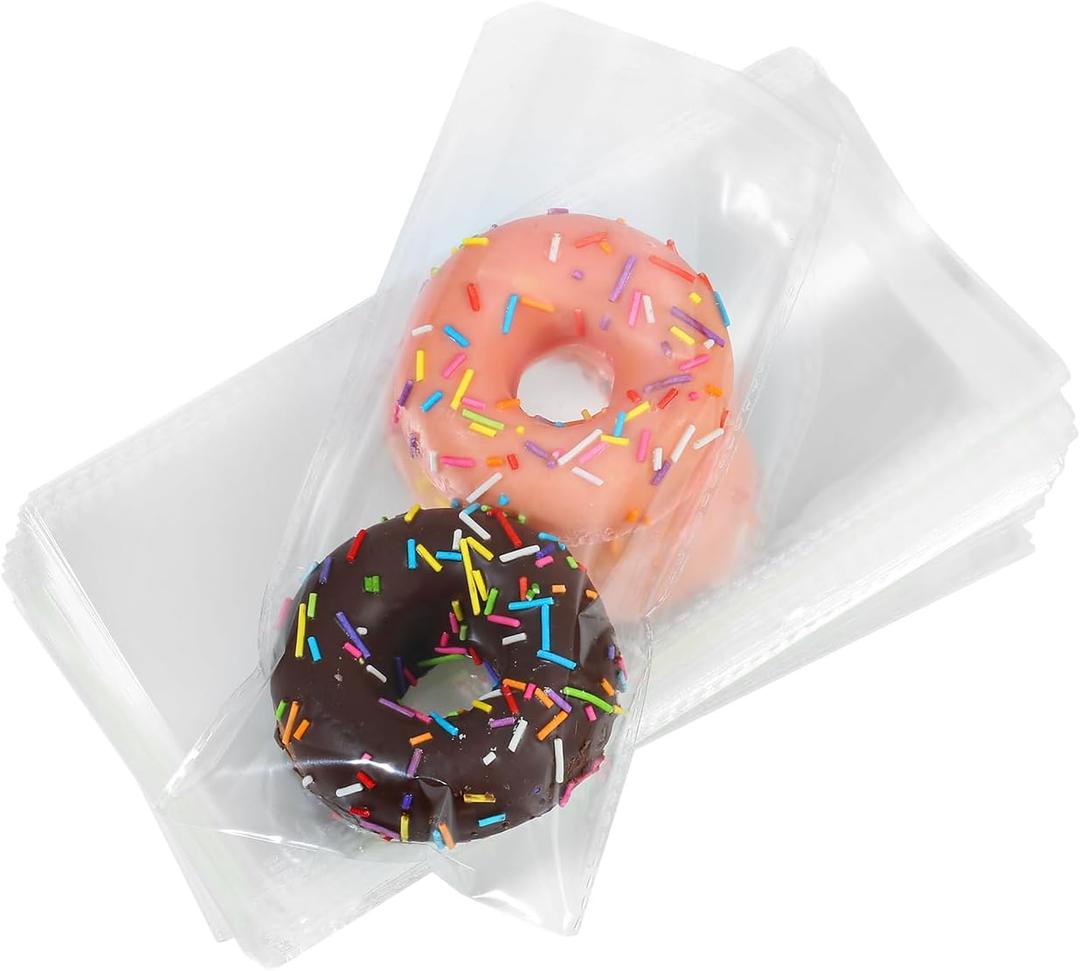 400PCS 3.2Mil Clear Cellophane Bags Self Sealing 5x7 Inches Cookies Bags Self Adhesive Resealable Cello Bag for Packaging Cookies Party Favors Gifts, Thick