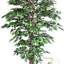 Aveyas 6ft Artificial Ficus Tree for Home Decor, 6 Feet Faux Plant Fake Silk Trees with Pot for Indoor Outdoor House Living Room Office Garden (6 ft Tall)