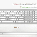 seenda Wireless Keyboard and Mouse Combo, Rechargeable Quiet Keyboard Mouse, Sleek and Ultra Thin Design, FullSize with Number Pad for Windows, Laptop, PC, Notebook, Desktop Silver and White