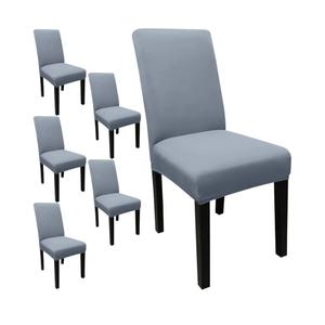 JQinHome 6 Pcs Dining Chair Slipcover,High Stretch Removable Washable Chair Seat Protector Cover for Home Party Hotel Wedding Ceremony(Light Grey)