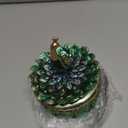 Bits and Pieces Peacock Jewelry Box for Women Small Keepsake Box with Peacock Figurine Lid - Decorative Boxes for Home Decor