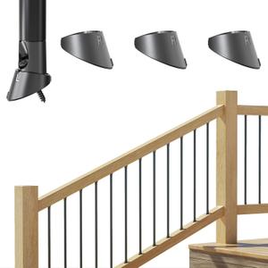 , 100 Pack Stair Baluster Connectors, 3/4" Black Nylon Slant Shoes for 2242 Angled Railings, Must Work with Level Connectors, Fit Round Metal Balusters WB50