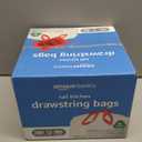 Amazon Basics 13 Gallon Tall Kitchen Drawstring Trash Bags, White with Red Drawstring, 10% Post Consumer Recycled, 200 Count